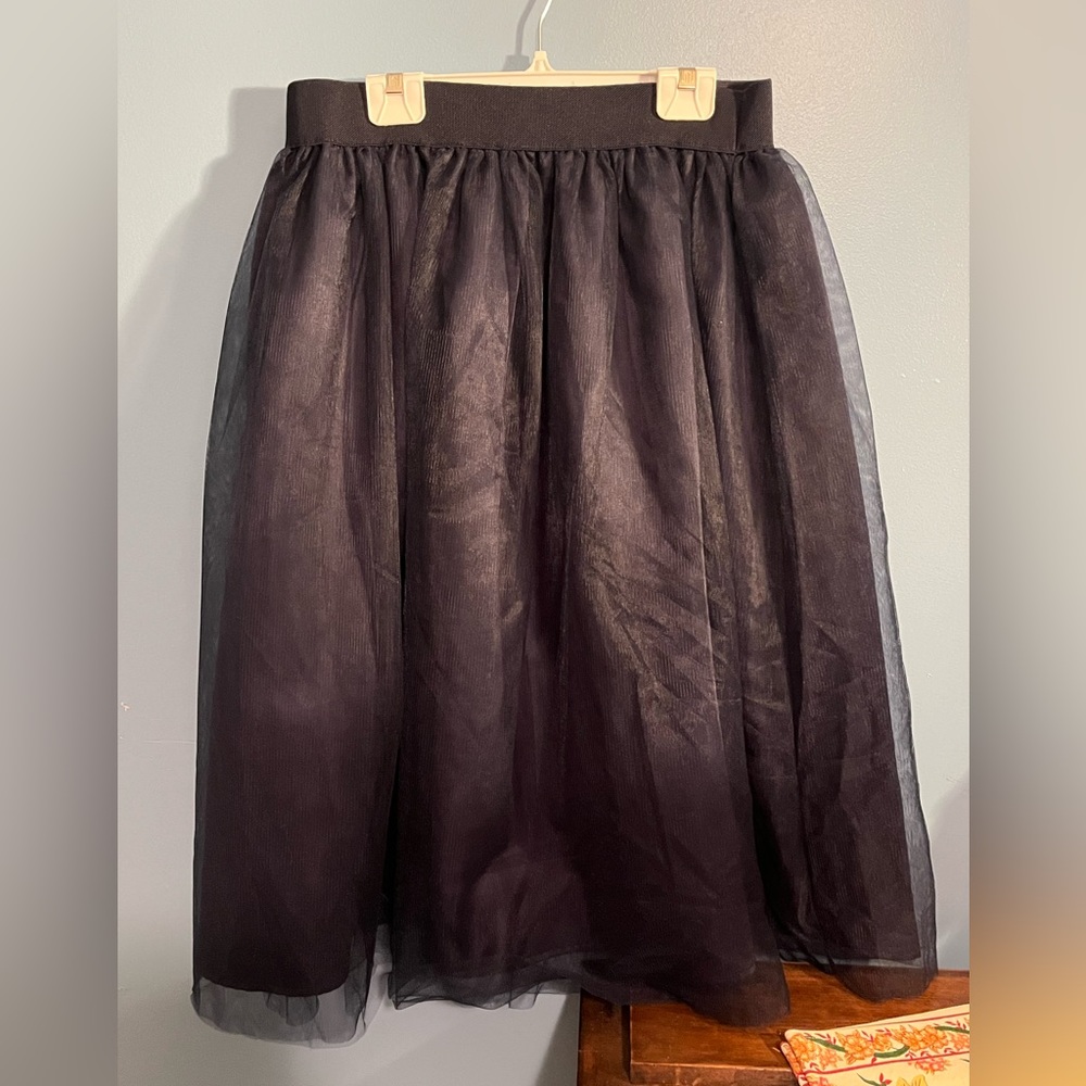 Tule skirt over silky underskirt